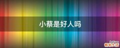 小蔡是好人吗