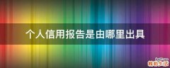 个人信用报告是由哪里出具