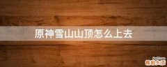 原神雪山山顶怎么上去