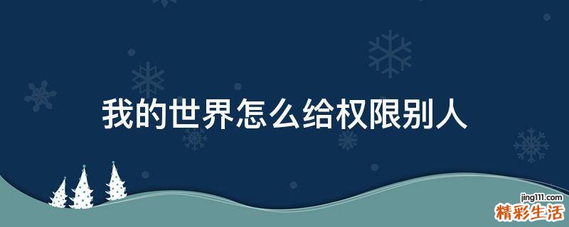 我的世界怎么给权限别人
