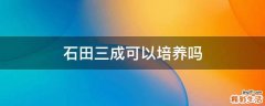 石田三成可以培养吗