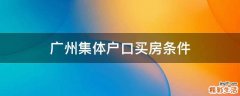 广州集体户口买房条件