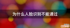 为什么人脸识别不能通过