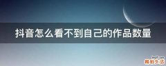 抖音怎么看不到自己的作品数量