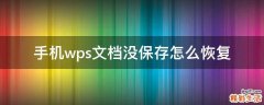 手机wps文档没保存怎么恢复