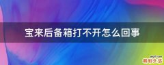 宝来后备箱打不开怎么回事