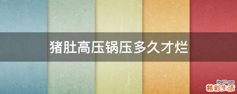 猪肚高压锅压多久才烂