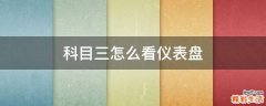 科目三怎么看仪表盘