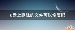 u盘上删除的文件可以恢复吗