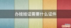 办娃娃证需要什么证件