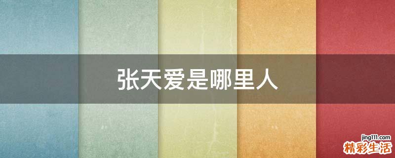 张天爱是哪里人