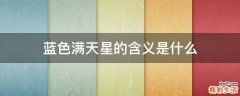 蓝色满天星的含义是什么