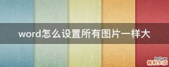 word怎么设置所有图片一样大