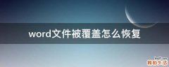 word文件被覆盖怎么恢复