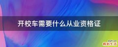 开校车需要什么从业资格证