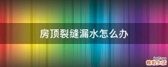 房顶裂缝漏水怎么办