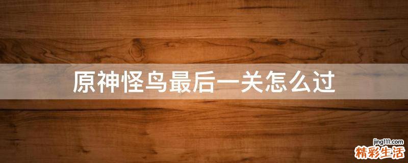 原神怪鸟最后一关怎么过