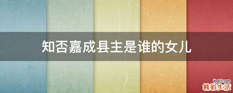 知否嘉成县主是谁的女儿