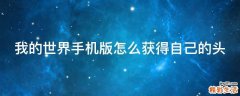 我的世界手机版怎么获得自己的头