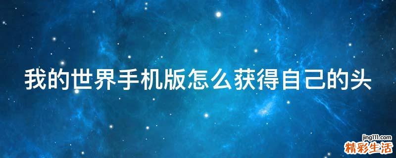 我的世界手机版怎么获得自己的头