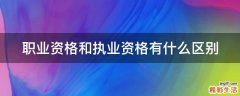 职业资格和执业资格有什么区别