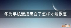 华为手机变成黑白了怎样才能恢复