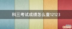 科三考试成绩怎么查12123
