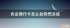 农业银行卡怎么会突然冻结