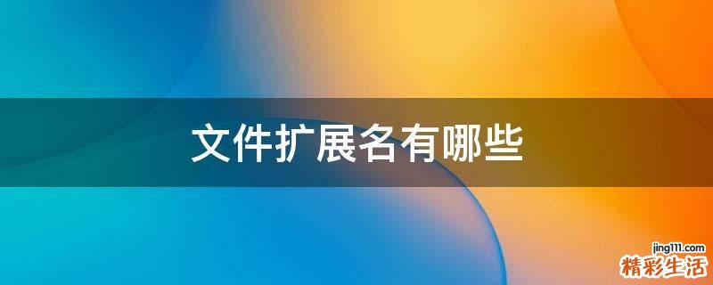 文件扩展名有哪些