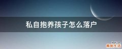 私自抱养孩子怎么落户