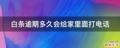 白条逾期多久会给家里面打电话