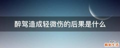 醉驾造成轻微伤的后果是什么