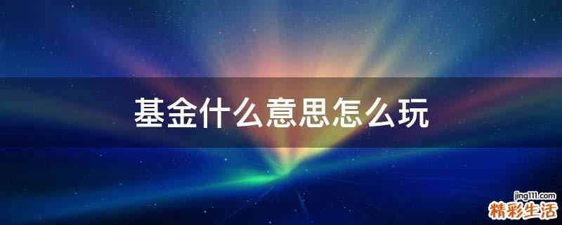 基金什么意思怎么玩