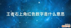 王者右上角红色数字是什么意思