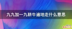 九九加一九耕牛遍地走什么意思