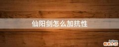 仙阳剑怎么加抗性