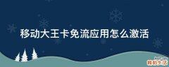 移动大王卡免流应用怎么激活