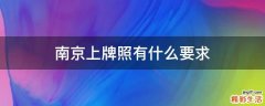 南京上牌照有什么要求