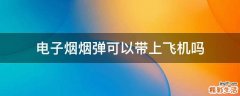 电子烟烟弹可以带上飞机吗