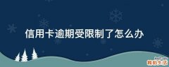 信用卡逾期受限制了怎么办