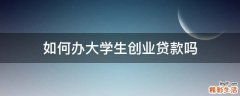 如何办大学生创业贷款吗