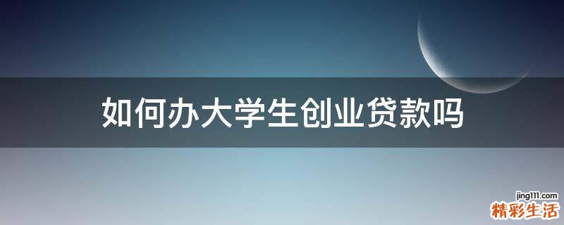 如何办大学生创业贷款吗