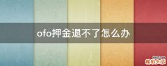 ofo押金退不了怎么办
