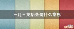 三月三龙抬头是什么意思