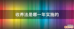 收养法是哪一年实施的