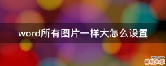 word所有图片一样大怎么设置