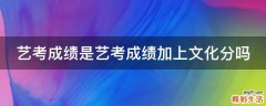 艺考成绩是艺考成绩加上文化分吗
