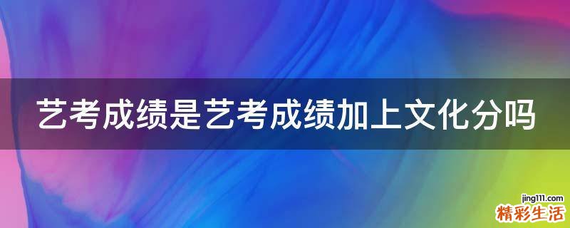 艺考成绩是艺考成绩加上文化分吗