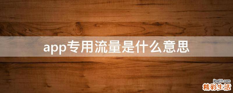 app专用流量是什么意思