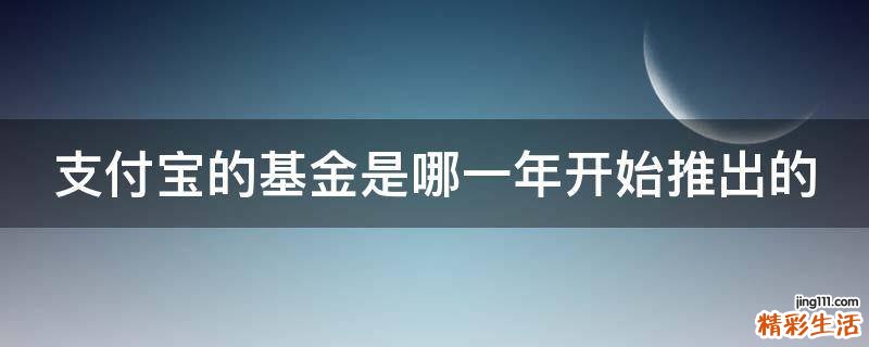 支付宝的基金是哪一年开始推出的